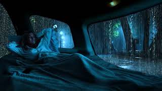 Rain on car Relaxing white noise for sleeping Helps with insomnia stress relief and concentration [upl. by Mellette]