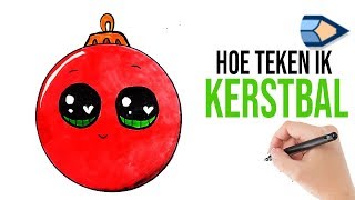 Hoe Teken En Kleur Je Een Kawaii Kerstbal Leren tekenen voor kids [upl. by Animehliw]