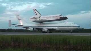 Endeavour Final Takeoff From KSC on SCA [upl. by Spielman918]