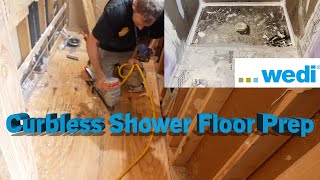 Preparing a Bathroom Floor for a Curbless Shower [upl. by Aniuqahs]