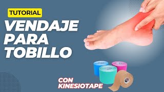 TUTORIAL de VENDAJE para SOPORTE de TOBILLO 🦶 2023 con KINESIOTAPE [upl. by Ahsyat]