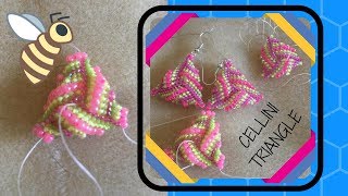 cellini triangle  shaped peyote beading tutorial [upl. by Leile]