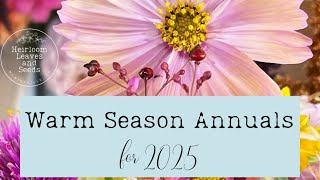 49 Warm Season Annuals  Warm Flowers for 2025 Planning Heirloom Leaves and Seeds flowers seeds [upl. by Fitalludba]