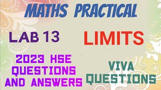 MATHS LAB 13LIMITS2023 HSE QUESTIONS AND ANSWERSVIVA QUESTIONSMETHOD OF WRITING ANSWERS [upl. by Nesyaj]