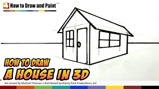 How to Draw a House in 3D for Kids  Art for Kids  Easy Things to Draw  MAT [upl. by Eipper]