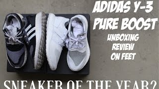 Adidas Y3 Pure Boost Unboxing Review On Feet and comparison to OG Y3 pureboost zg knit [upl. by Nesline276]