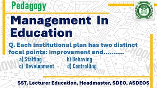 Educational Management education pedagogy testpreparationmcqs [upl. by Rik]