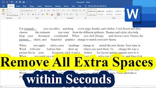 How to Remove All Extra Spaces in between Words MS Word [upl. by Zahara]