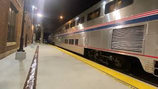 Amtrak in Mattoon Illinois Train also knocks down light at end of video [upl. by Atiral614]