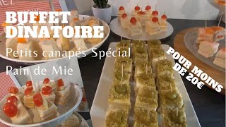 Assortiments de canapés réalisés avec du pain de mie [upl. by Teak249]