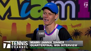 Jannik Sinner Motivated by Rivals Alcaraz amp Medvedev  Miami QF [upl. by Kaia]