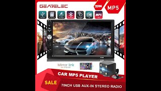 GEARELEC 7012B 7inch 2 Din Car Stereo FM Touch Screen Bluetooth MP5 Player USBTFPhone Mirror Link [upl. by Winnifred281]