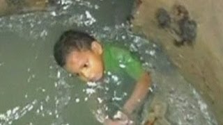 Toddler rescued from Colombian sewers [upl. by Naujid]