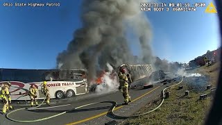 Troopers release video showing aftermath of Ohio bus crash that killed 6 [upl. by Mimajneb]