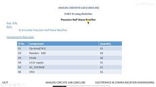 Precision Half Wave Rectifier simulation using Multisim [upl. by Berlauda]