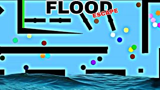 24 Marbles VS Flood Escape Simple Marble Race [upl. by Nitsugua]