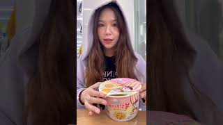 making buldak carbonara fire noodles  mac and cheese combo in korean convenience store ASMR shorts [upl. by Allecram]