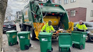 BRAND NEW WM Garbage Truck Packing Medford’s Post Xmas Trash [upl. by Adao]