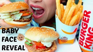 ASMR BURGER KING WHOPPER  FIRST MONTH WITH NEW BABY face reveal 먹방 suellASMR [upl. by Andrey77]