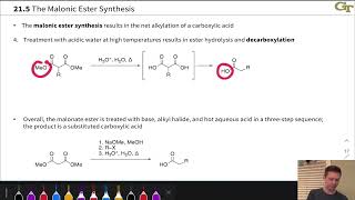 The Malonic Ester Synthesis [upl. by Varin]