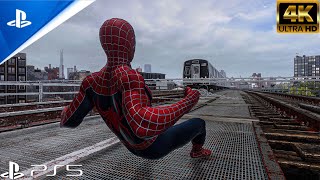 Realistic graphics Tobey maguire spiderman 2 webbed suit gameplay [upl. by Atiuqehc]