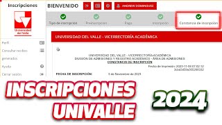 COMO INSCRIBIRSE EN LA UNIVERSIDAD DEL VALLE 2024 univalle [upl. by Magnolia]