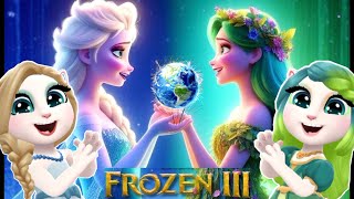 My talking Angela 2 Frozen Elsa ❄️ Winter and Anna 🌺 Spring  Cosplay angela2 frozen elsa anna [upl. by Esmerolda]