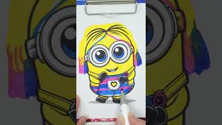 Wednesday Minion vs Enid Minion vs GRU Three markers challenge vs one shorts [upl. by Oniskey252]