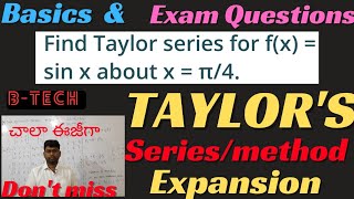 Taylors series expansiontaylor theoremwrite the taylor series for fxsinx btechmaths btech [upl. by Asile378]