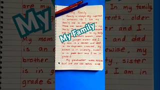 My Family Essay Writing myfamily class6english essay [upl. by Iaj824]