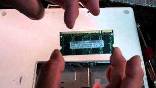 Hard drive and Ram Upgrade Pt 1 of 3 13quot Macbook White 2007 Dissasembly [upl. by Ledairam675]