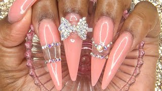 Acrylic Nails Tutorial  How To Encapsulated Nails  Glass Nails  Acrylic Infill  Clear Nails [upl. by Mohr629]