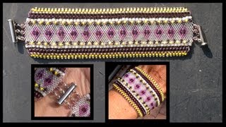 Odd peyote part 2 beaded embelishment stitch beading tutorial [upl. by Joao]