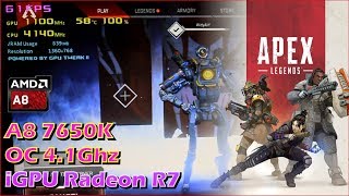 Apex Legends with old AMD A8 7650K 41Ghz OC [upl. by Einehpets767]