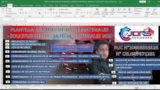 CRONOGRAMA DE MATERIALES O ISUMOS CON EXCEL PROFESIONAL 2023 SEGUNDO VIDEO [upl. by Aidnic]