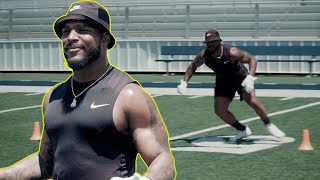 LB Drills w Denzel Perryman to improve Reaction Footwork amp More [upl. by Aicenek]