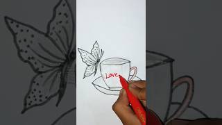 Art drawing step by step Cup draw art easyflowerdrawingforkids painting shorts [upl. by Felske903]