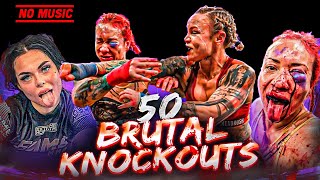 Top 50 Most Brutal Womens Knockouts  MMA Kickboxing Boxing [upl. by Eivad]