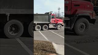 Mack dump truck shifting gears [upl. by Nikolos]