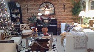 RUSTIC CHRISTMAS HOME TOUR PART3HOW I DECORATED MY FORMAL LIVING ROOM FOR 🎄🦌 [upl. by Lars]