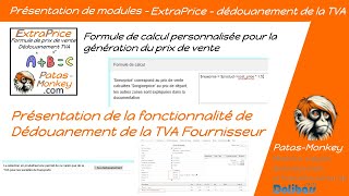 Extraprice et le dédouanement de la TVA des factures fournisseurs dans Dolibarr [upl. by Annaierb]