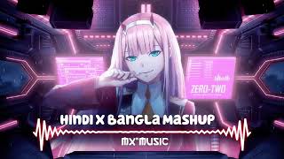 Hindi X Bangla Mashup remix song 🎵rab mxquotmusic fx lyrics [upl. by Noitsirhc]