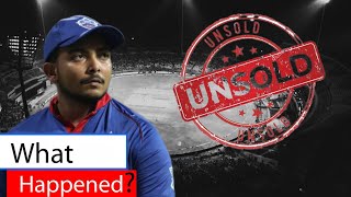 Prithvi shaw unsold in ipl auction cricket iplauction [upl. by Arreip]