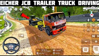 Eicher Jcb Trailer Truck Driving  Bus Simulator Indonesia Mod  Truck Mod For Bussid [upl. by Sadie511]