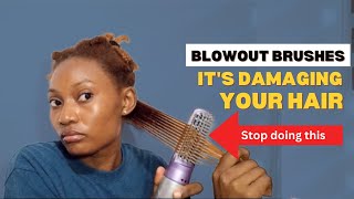 Why I will never use blowdryer brushes again  Best blow drying method for stretching natural hair [upl. by Aihsinyt]