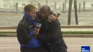 Holding on to Al Roker in hurricane [upl. by Oeramed]