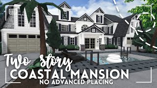 bloxburg  ꒰ 83k ꒱ ☀️ two story coastal mansion ꒰ no advanced placing layout build ꒱ [upl. by Connolly]