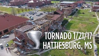 Drone Footage Tornado Hattiesburg 12117 [upl. by Noynek219]