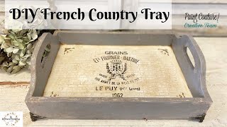 DIY French Country Tray Thrift Flip  Using Embossing Medium with Stencils  Budget Friendly Decor [upl. by Navak]