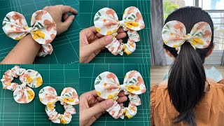 Easy Bow Scrunchies ✅✅ How to make Scrunchies [upl. by Kokaras]